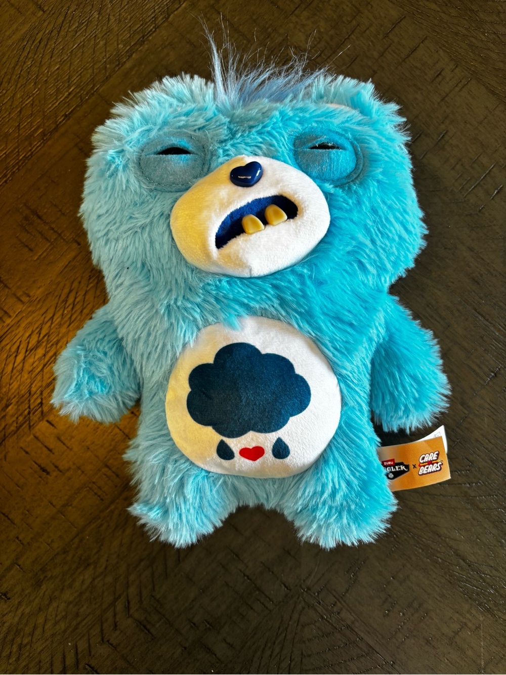 Fuggler care bear Blue Plush Sad Cloud Toy